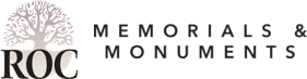 A green banner with the words " memory monumet ".