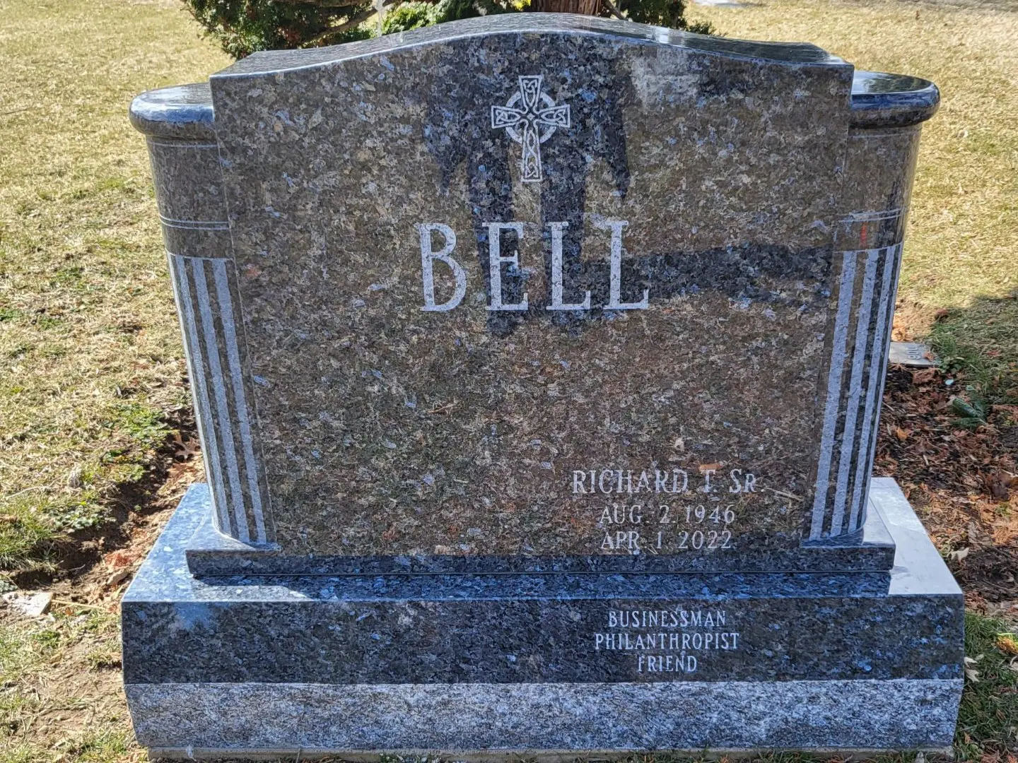 A grave marker for the name bell